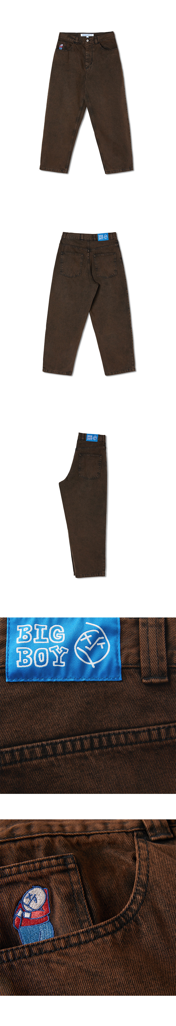 폴라 스케이트 빅보이진 POLAR BIG BOY JEANS BROWN BLACK GVG 스토어. 전 세계직배송.